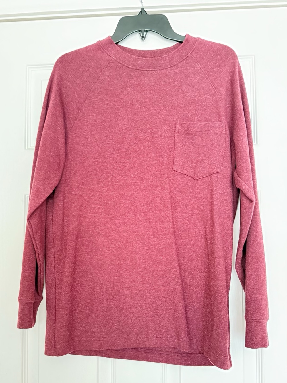 The Normal Brand Men's Crewneck long sleeve  in Dusty Rose with Chest Pocket